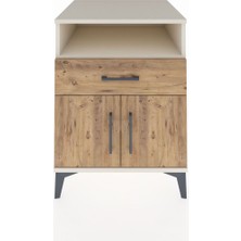 Kronos Komodin 2 Raflı Tek Çekmeceli 2 Kapaklı 60X59X80 Aytaşı-Çam