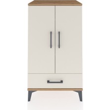 Hyperion Komodin 3 Raflı Tek Çekmeceli 2 Kapaklı 60X44X106 Çam-Aytaşı