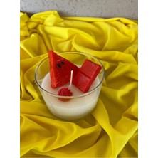 Kırmızı Karpuz Mum -  Cam Kase Karpuz Kokulu Mum