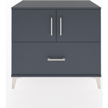 Hyperion Şifonyer Tek Raflı Tek Çekmeceli 2 Kapaklı 88X44X80 Antrasit-Antrasit