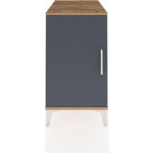 Kronos Komodin 2 Raflı Tek Kapaklı 44X59X80 Çam-Antrasit