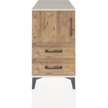 Kronos Komodin 2 Raflı 2 Çekmeceli Tek Kapaklı 44X59X80 Aytaşı-Çam