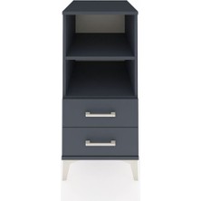 Kronos Komodin 2 Raflı 2 Çekmeceli 44X59X96 Antrasit-Antrasit