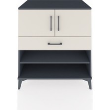 Kronos Şifonyer 3 Raflı Tek Çekmeceli 2 Kapaklı 88X59X96 Antrasit-Aytaşı