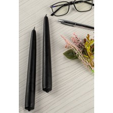 Şamdan 2 Adet Mum Siyah 25 mm