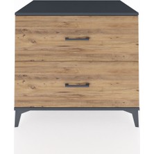 Kronos Şifonyer 2 Çekmeceli 88X59X80 Antrasit-Çam