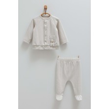 Cute Bear Ön Çıtçıtlı Cep Detaylı Alt Üst Takım - Caramell  - TKE1460 - Gri - 9 - 12 Ay - TKE1460-GRI-9 - 12 Ay Gri