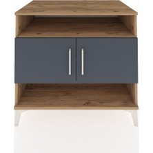 Kronos Şifonyer 3 Raflı 2 Kapaklı 88X59X80 Çam-Antrasit