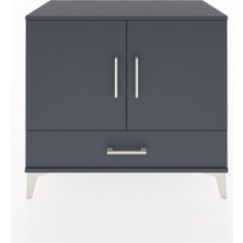 Hyperion Şifonyer 3 Raflı Tek Çekmeceli 2 Kapaklı 88X44X80 Antrasit-Antrasit