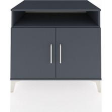 Kronos Şifonyer 2 Raflı 2 Kapaklı 88X59X80 Antrasit-Antrasit