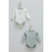 Hello Forest Ikili Uzun Kol Çıtçıtlı Body - Caramell  - BE1955 - Yeşil - 3 - 6 Ay - BE1955-YEŞIL-3 - 6 Ay Yeşil