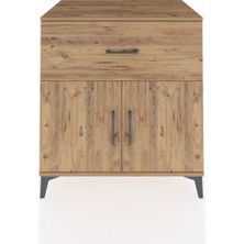 Kronos Şifonyer Tek Raflı Tek Çekmeceli 2 Kapaklı 88X59X96 Çam-Çam