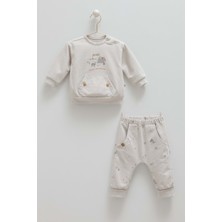 Cool Mountaın Kanguru Cep Detaylı Alt Üst Takım - Caramell  - TKE2025 - Gri - 12 - 18 Ay - TKE2025-GRI-12 - 18 Ay Gri