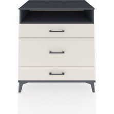 Kronos Şifonyer Tek Raflı 3 Çekmeceli 88X59X96 Antrasit-Aytaşı