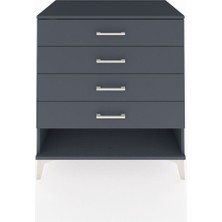 Kronos Şifonyer 4 Çekmeceli 88X59X96 Antrasit-Antrasit