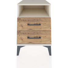 Kronos Komodin Tek Raflı 2 Çekmeceli 44X59X64 Aytaşı-Çam