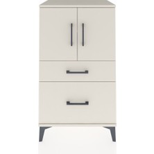 Hyperion Komodin 2 Raflı 2 Çekmeceli 2 Kapaklı 60X44X106 Aytaşı-Aytaşı