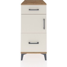 Kronos Komodin Tek Raflı 2 Çekmeceli Tek Kapaklı 44X59X96 Çam-Aytaşı