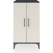 Hyperion Komodin 2 Raflı 2 Kapaklı 60X44X106 Antrasit-Aytaşı