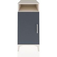 Kronos Komodin 3 Raflı Tek Kapaklı 44X59X96 Aytaşı-Antrasit