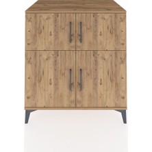 Kronos Şifonyer 3 Raflı 4 Kapaklı 88X59X96 Çam-Çam