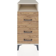 Kronos Komodin Tek Raflı 3 Çekmeceli 44X59X96 Aytaşı-Çam