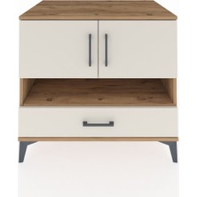 Kronos Şifonyer 3 Raflı Tek Çekmeceli 2 Kapaklı 88X59X80 Çam-Aytaşı