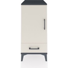 Kronos Komodin 3 Raflı Tek Çekmeceli Tek Kapaklı 44X59X96 Antrasit-Aytaşı