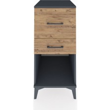 Kronos Komodin 2 Çekmeceli 44X59X96 Antrasit-Çam