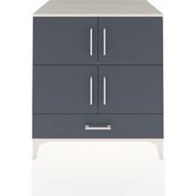 Kronos Şifonyer 4 Raflı Tek Çekmeceli 4 Kapaklı 88X59X96 Aytaşı-Antrasit