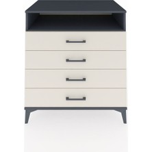 Kronos Şifonyer Tek Raflı 4 Çekmeceli 88X59X96 Antrasit-Aytaşı