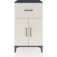 Hyperion Komodin Tek Raflı Tek Çekmeceli 2 Kapaklı 60X44X106 Antrasit-Aytaşı