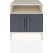 Hyperion Komodin 2 Raflı 2 Kapaklı 60X44X64 Aytaşı-Antrasit