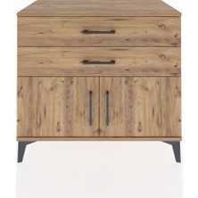 Hyperion Şifonyer Tek Raflı 2 Çekmeceli 2 Kapaklı 88X44X80 Çam-Çam