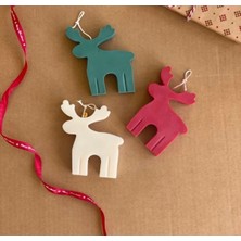 3lü Yılbaşı Yeniyıl Geyik Mum Seti