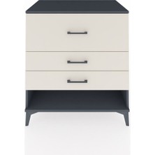 Kronos Şifonyer 3 Çekmeceli 88X59X96 Antrasit-Aytaşı