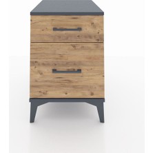 Kronos Komodin Tek Çekmeceli 44X59X64 Antrasit-Çam