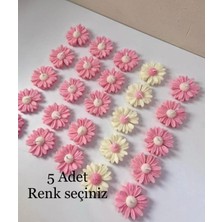 5 Adet Papatya - Çiçek Desen Dekoratif Mum Söz,nişan,mevlid Hediyelik Mum