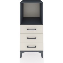 Hyperion Komodin Tek Raflı 3 Çekmeceli 44X44X106 Antrasit-Aytaşı