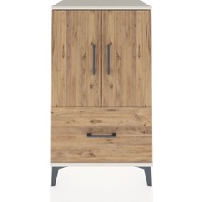 Hyperion Komodin 2 Raflı Tek Çekmeceli 2 Kapaklı 60X44X106 Aytaşı-Çam