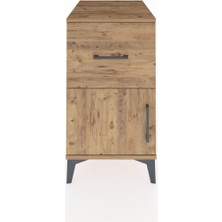 Kronos Komodin Tek Raflı Tek Çekmeceli Tek Kapaklı 44X59X80 Çam-Çam