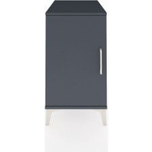 Kronos Komodin 2 Raflı Tek Kapaklı 44X59X80 Antrasit-Antrasit