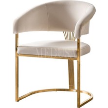 Gold Metal Ayaklı Yemek/ Makyaj Sandalyesi