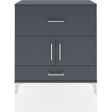 Arges Şifonyer 2 Raflı 2 Çekmeceli 2 Kapaklı 88X30X96 Antrasit-Antrasit