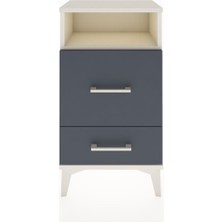 Arges Komodin Tek Raflı 2 Çekmeceli 44X30X80 Aytaşı-Antrasit