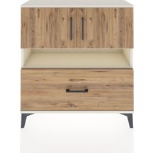 Arges Şifonyer 3 Raflı Tek Çekmeceli 2 Kapaklı 88X30X96 Aytaşı-Çam