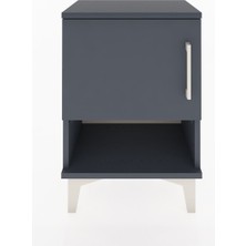 Arges Komodin 2 Raflı Tek Kapaklı 44X30X64 Antrasit-Antrasit