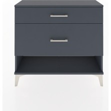 Arges Şifonyer 2 Çekmeceli 88X30X80 Antrasit-Antrasit