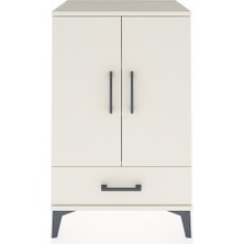 Hyperion Komodin 3 Raflı Tek Çekmeceli 2 Kapaklı 60X44X96 Aytaşı-Aytaşı
