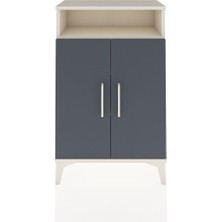 Arges Komodin 3 Raflı 2 Kapaklı 60X30X96 Aytaşı-Antrasit